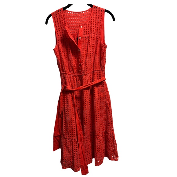 J. Crew Dresses & Skirts - Gently used JCREW Sleeveless Red Eyelet Dress